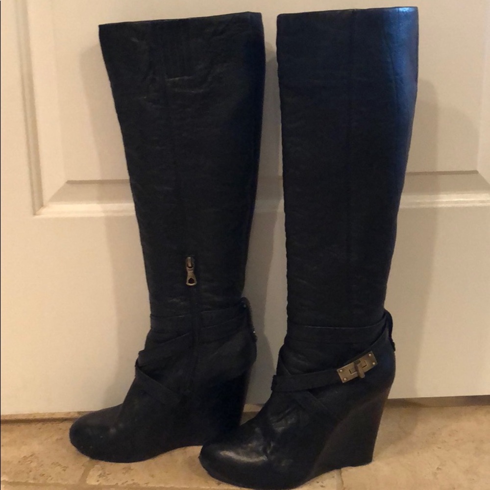 BCBG MaxAzria Black Leather Boots